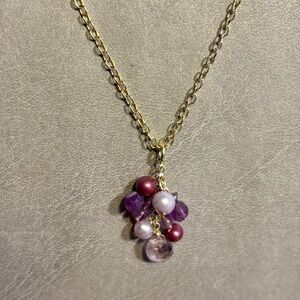 Jody Coyote Faceted Amethyst Gemstones & Pearls on 925 Chain Necklace NWOT